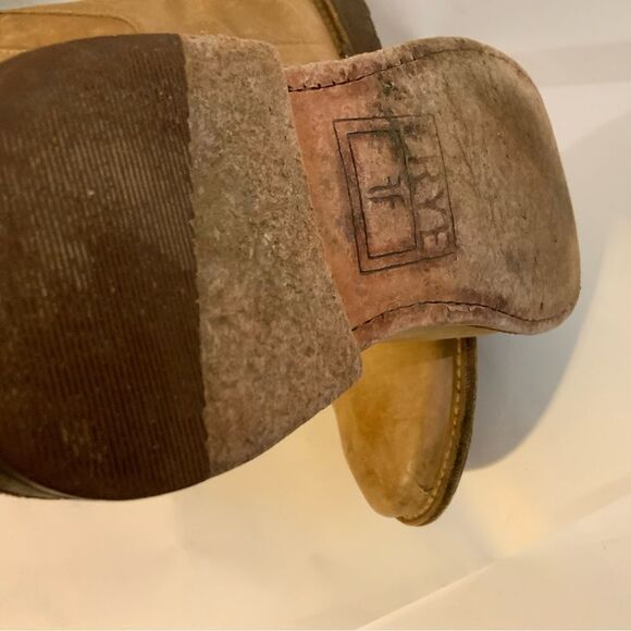 Frye Riding Boots Leather distressed Knee High Round Toe Brown US 6 - Picture 15 of 16